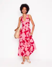Olympia Jersey Maxi Dress-Poppy Red. Paisley Whirl