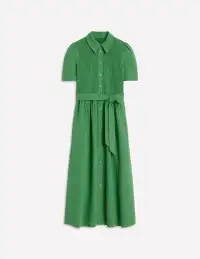 Amber Double Cloth Midi Dress-Paradise Green(Petite,2)