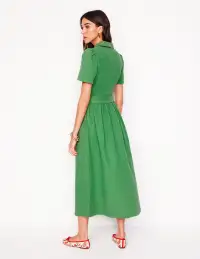 Amber Double Cloth Midi Dress-Paradise Green(Petite,2)