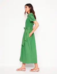 Amber Double Cloth Midi Dress-Paradise Green(Petite,2)