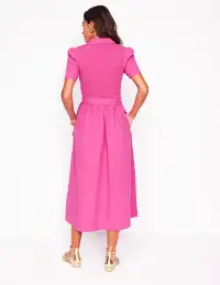 Amber Double Cloth Midi Dress-Cosmos Pink(Petite,2)