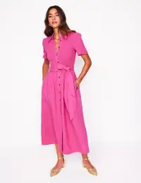 Amber Double Cloth Midi Dress-Cosmos Pink(Petite,2)