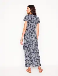 Nicola Jersey Tea Dress-French Navy.  Paisley Heart(Petite,2)