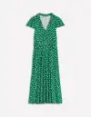 Nicola Jersey Tea Dress-Forest Grass. Painted Dot(Petite,2)