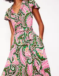 Nicola Jersey Tea Dress-Multi. Scallop Paisley(Petite,2)