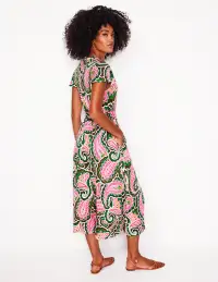 Nicola Jersey Tea Dress-Multi. Scallop Paisley(Petite,2)