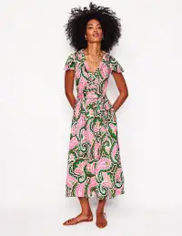 Nicola Jersey Tea Dress-Multi. Scallop Paisley(Petite,2)