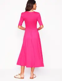 Bethany Smocked Jersey Dress-Pink Peony(Petite,2)