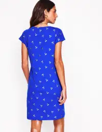 Leah Jersey T-shirt Dress-Gallery Blue. Cherry Ditsy(Petite,2)
