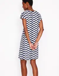 Leah Jersey T-shirt Dress-French Navy. Mono Wave(Petite,2)