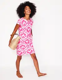 Leah Jersey T-shirt Dress-Carmine Rose. Ivy Trellis