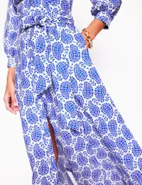 Clara Cotton Shirt Dress-Bright Blue. Paisley Heart(Petite,2)