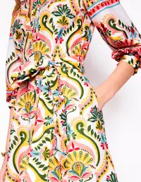 Clara Cotton Shirt Dress-Multi. Ornamental Floral(Petite,2)