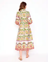 Clara Cotton Shirt Dress-Multi. Ornamental Floral(Petite,2)