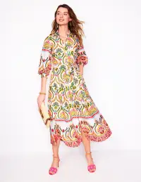 Clara Cotton Shirt Dress-Multi. Ornamental Floral(Petite,2)