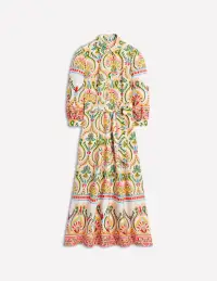 Clara Cotton Shirt Dress-Multi. Ornamental Floral(Petite,2)