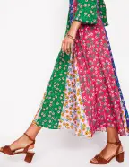 Lisa Long Sleeve Tea Dress-Hotched. Carnation Sprig(Petite,2)