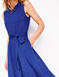 Mila Trim Short Jersey Dress-Bright Blue(Petite,2)
