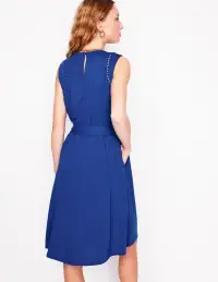 Mila Trim Short Jersey Dress-Bright Blue(Petite,2)