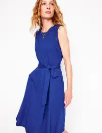 Mila Trim Short Jersey Dress-Bright Blue(Petite,2)