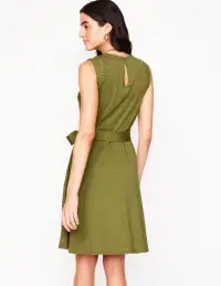 Mila Trim Short Jersey Dress-Deep Olive(Petite,2)