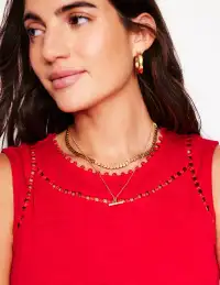 Mila Trim Tiered Jersey Dress-Poppy Red(Petite,2)