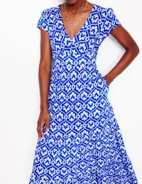 Eloise Tiered Jersey Dress-Gallery Blue. Ivy Trellis(Petite,2)