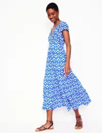 Eloise Tiered Jersey Dress-Gallery Blue. Ivy Trellis(Petite,2)