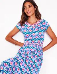 Melanie Jersey Midi Dress-Gallery Blue. Ivy Trellis