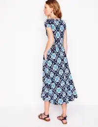 Melanie Jersey Midi Dress-French Navy. Baroque Tile(Petite,2)