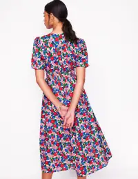 Lillian Cotton Midi Dress-Multi. Painterly Meadow(Petite,2)