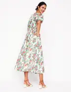 Lillian Cotton Midi Dress-Multi. Bouquet Cluster(Petite,2)