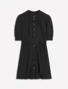 Ada Double Cloth Short Dress-Black(Petite,2)