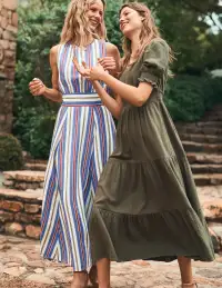 Anna Double Cloth Midi Dress-Woodland Green(Petite,2)