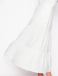Anna Double Cloth Midi Dress-White(Petite,2)