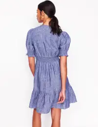 Anna Linen Short Dress-Authentic Blue Chambray(Petite,2)