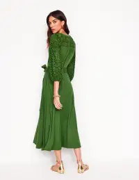 Eden Broderie Jersey Dress-Promenade Green(Petite,2)