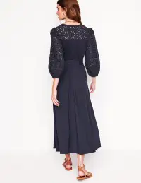 Eden Broderie Jersey Dress-Navy(Petite,2)