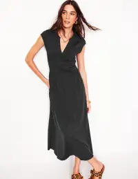 Chloe Jersey Midi Dress-Black(Petite,2)