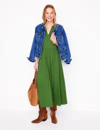 Chloe Jersey Midi Dress-Promenade Green(Petite,2)