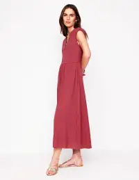 Chloe Jersey Midi Dress-Terracotta Red