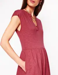 Chloe Jersey Midi Dress-Terracotta Red(Petite,2)