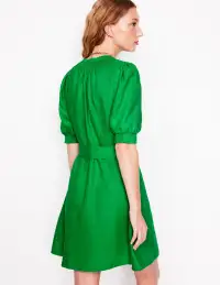 Ada Linen Short Dress-Sapling Green(Petite,2)