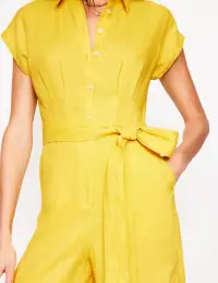Colette Linen Jumpsuit-Pineapple Yellow(Petite,2)