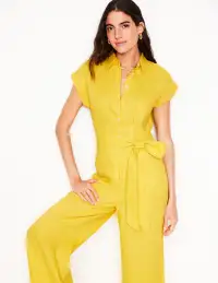 Colette Linen Jumpsuit-Pineapple Yellow(Petite,2)