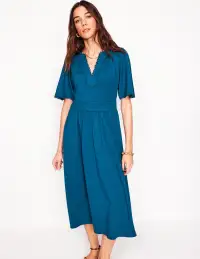 Maddie Trim Jersey Dress-Harbour Blue(Petite,2)