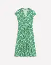 Sara Jersey Shirt Dress-Rich Emerald. Blossomy(Petite,2)