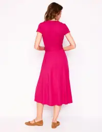 Sara Jersey Shirt Dress-Cherry Jam(Petite,2)