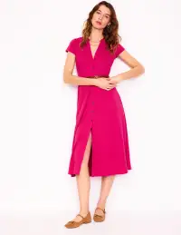 Sara Jersey Shirt Dress-Cherry Jam(Petite,2)