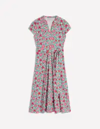 Sara Jersey Shirt Dress-Multi. Foliage Scatter(Petite,2)